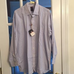 T Harris London Men’s Dress Shirt Striped Size 17”
